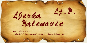 LJerka Malenović vizit kartica